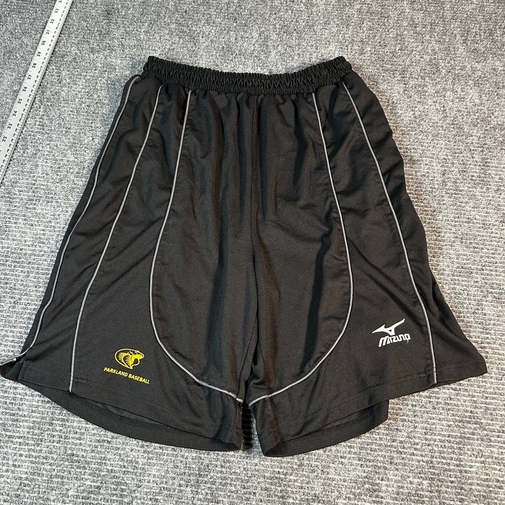 Mizuno Athletic Shorts Mens XL Black Excellent Parkland Baseball Mesh Piping